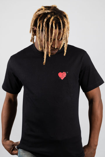 T-Shirt Coeur Piqué Noir