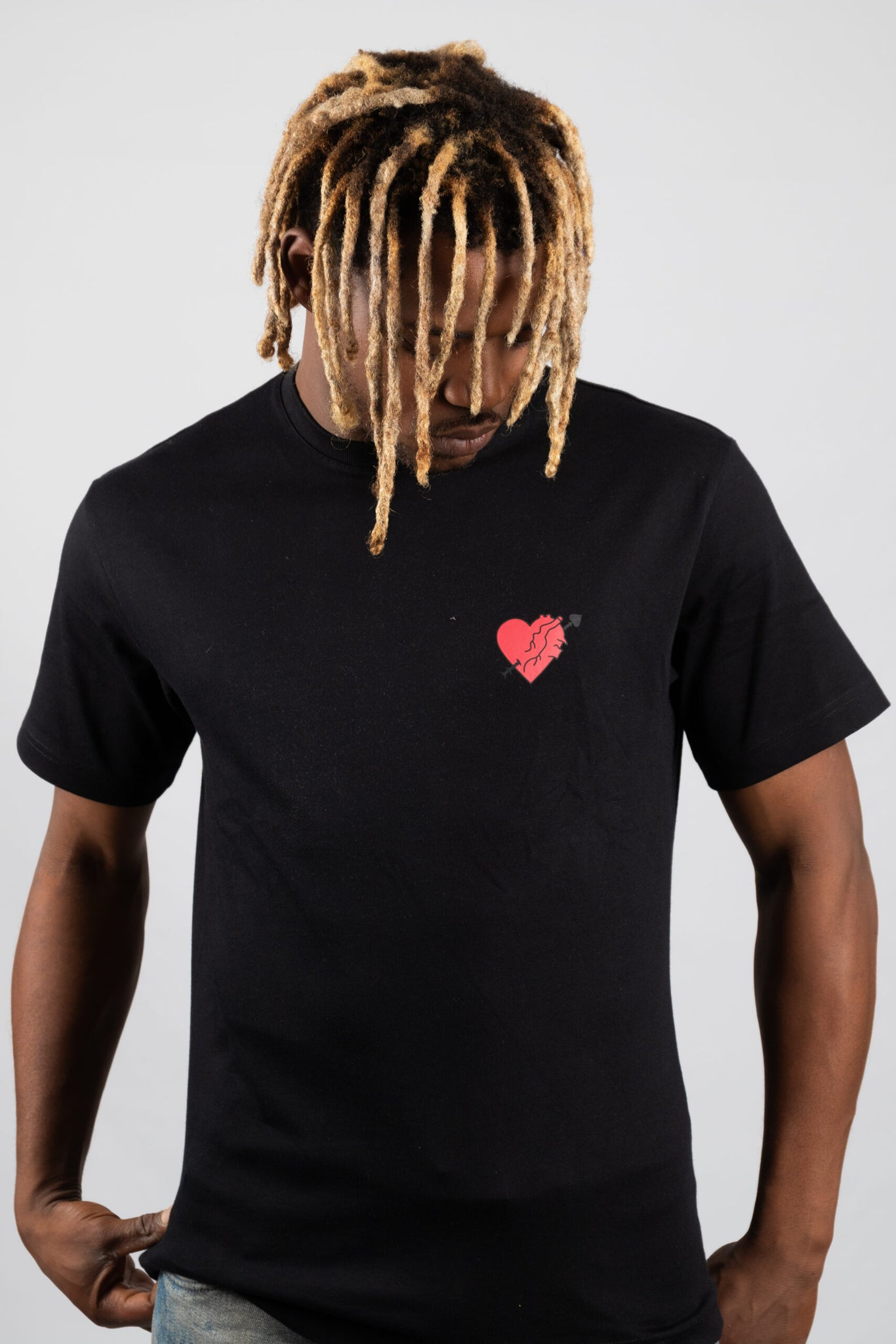 T-Shirt Coeur Piqué Noir