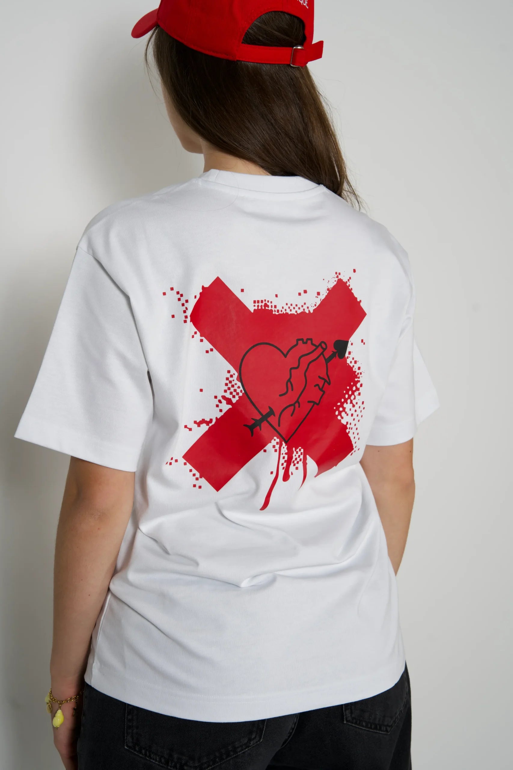 T-Shirt Coeur Piqué Blanc