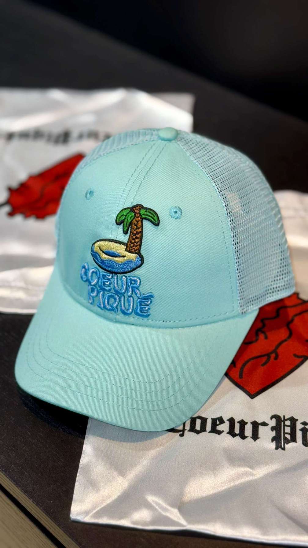 Casquette Palmier Bleu