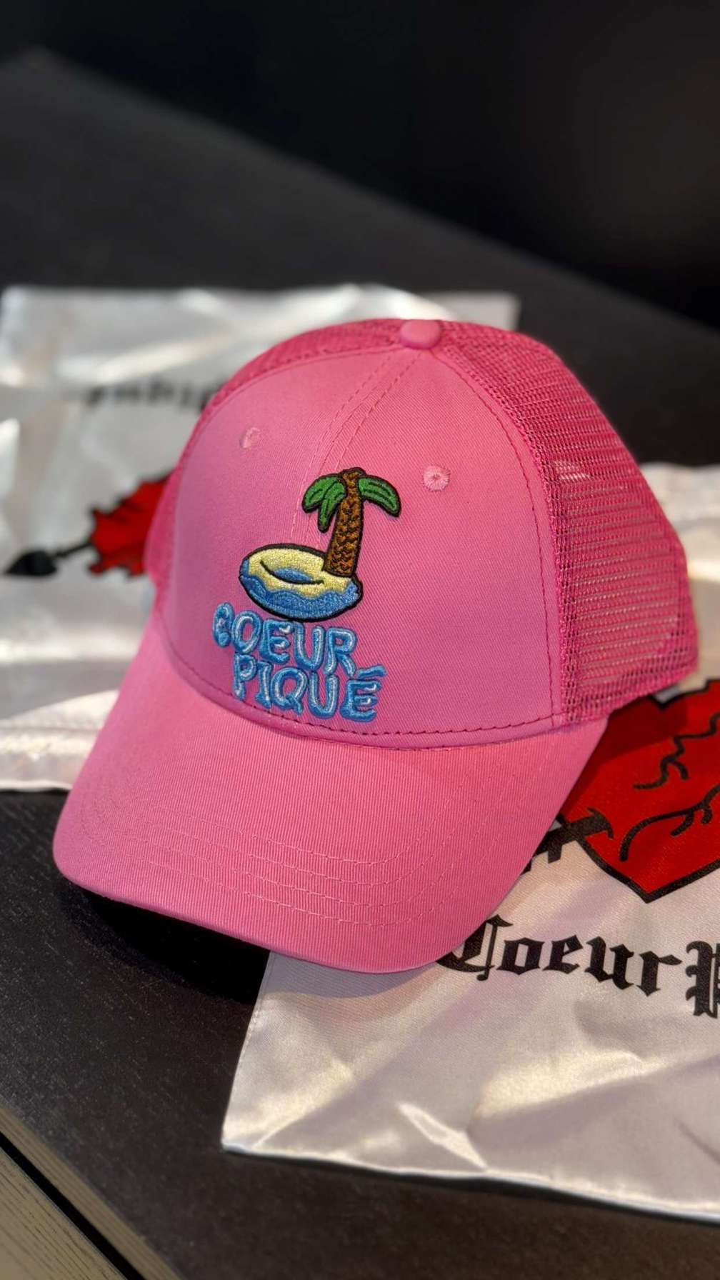 Casquette Palmier Rose