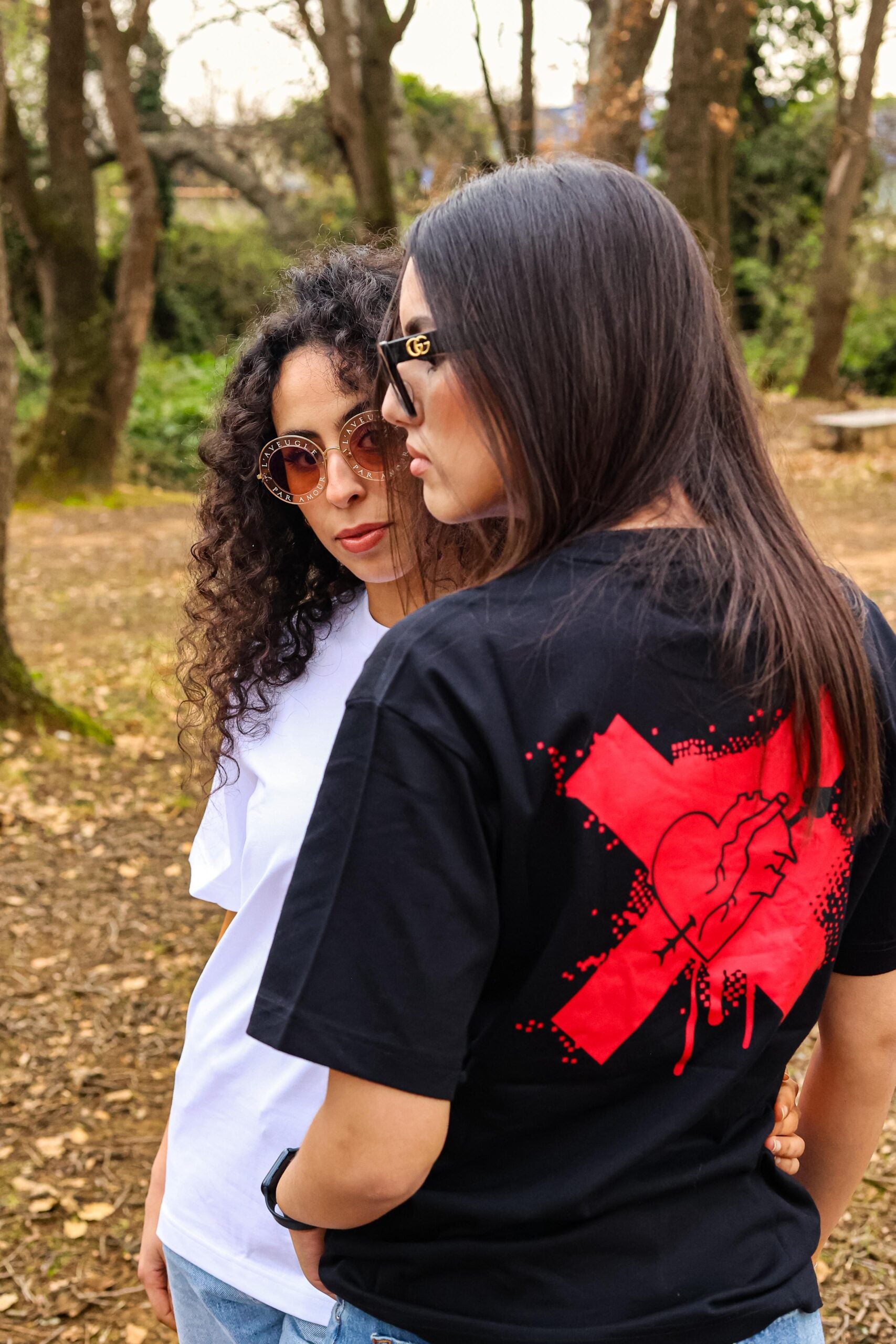 T-Shirt Coeur Piqué Noir