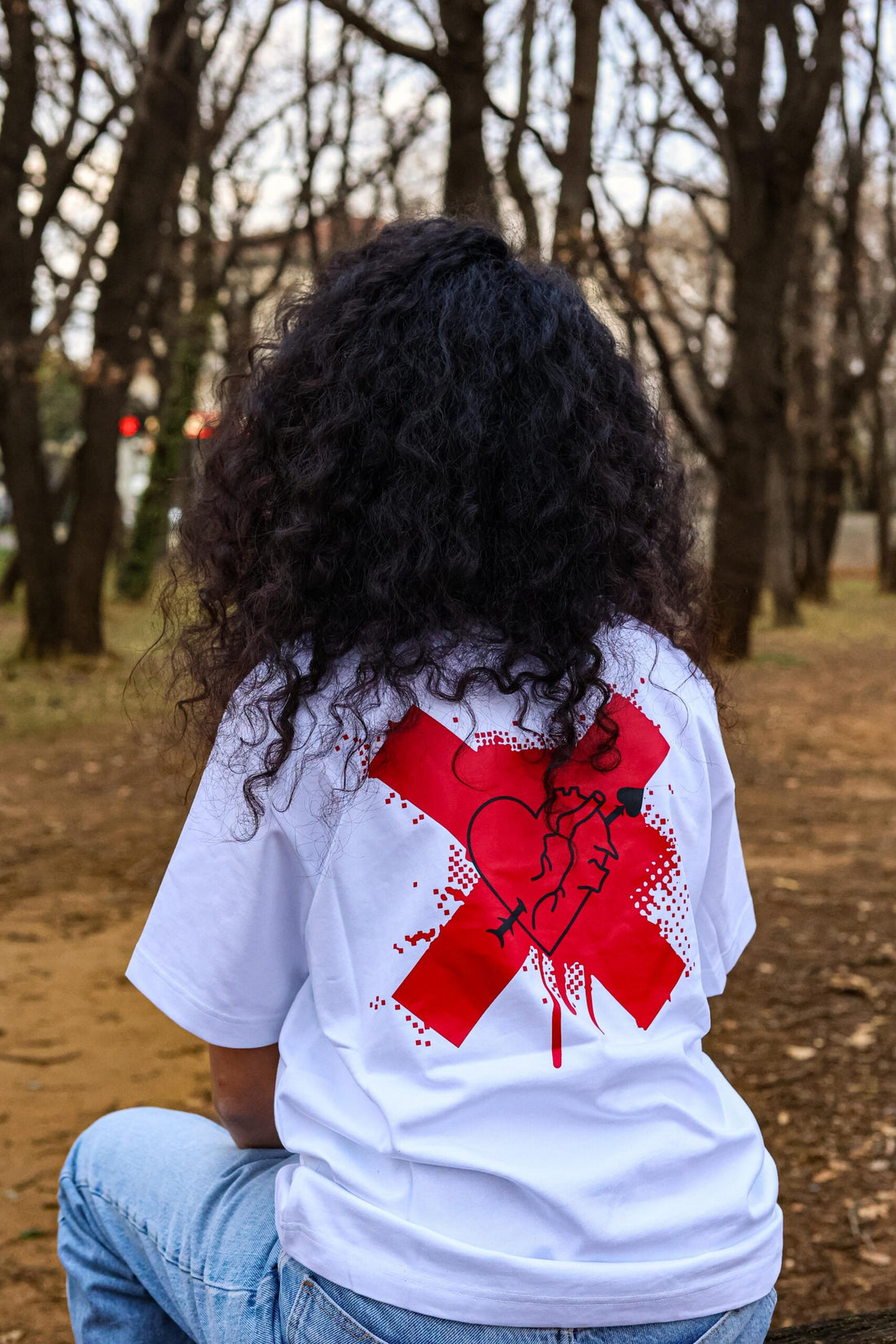 T-Shirt Coeur Piqué Blanc