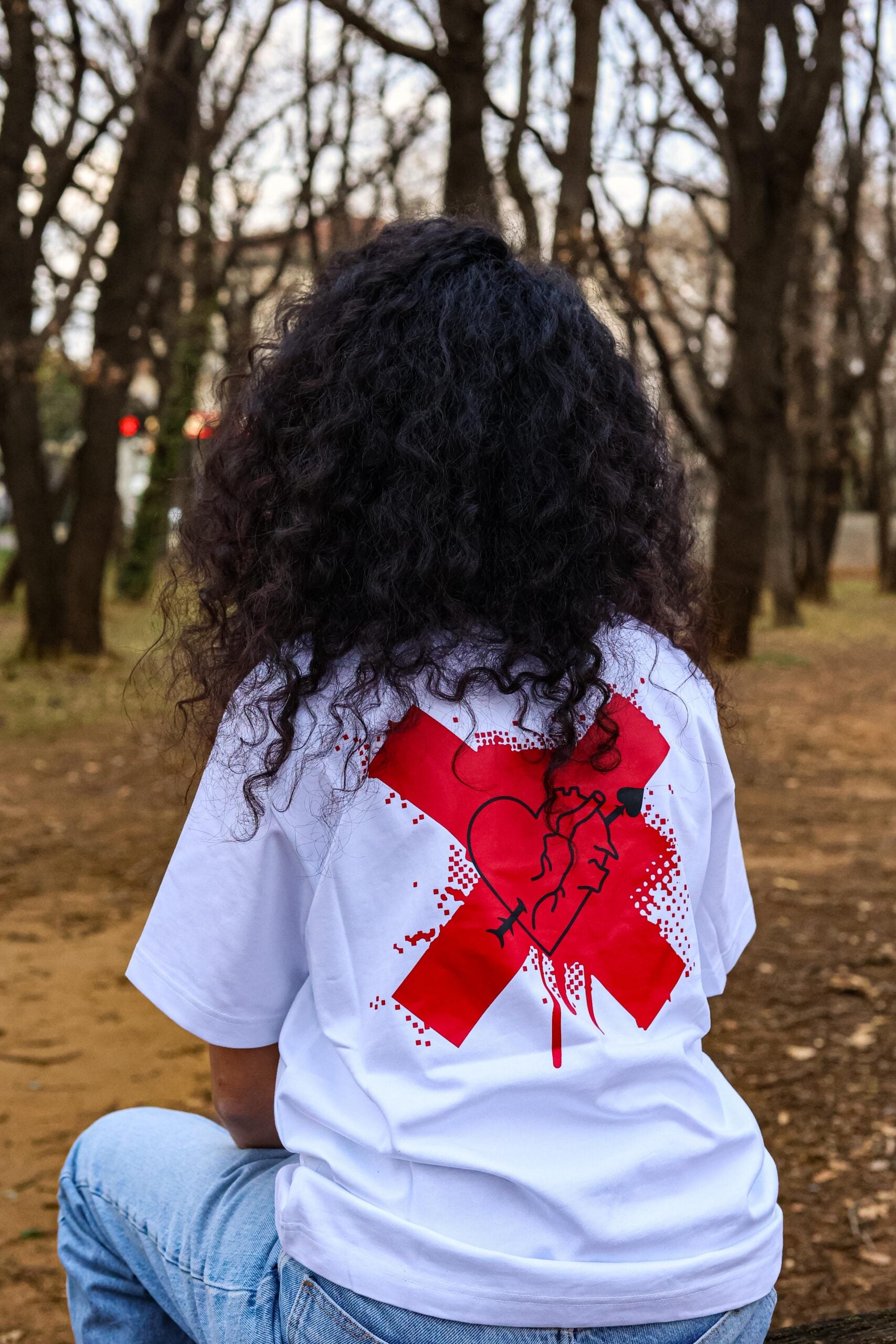 T-Shirt Coeur Piqué Blanc
