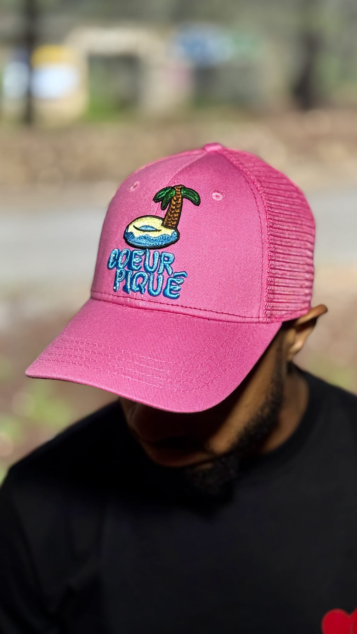 Casquette Palmier Rose