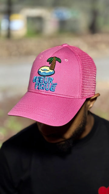 Casquette Palmier Rose
